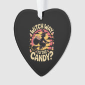Witch Way to the Candy Halloween T-shirt Ornament (Vorderseite)
