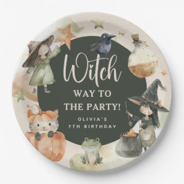 Witch Way to the Party' Kids Halloween Birthday Pappteller