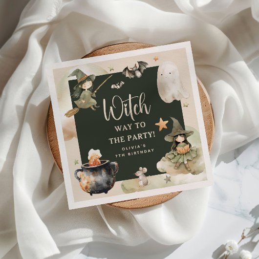 Witch Way to the Party' Kids Halloween Birthday Serviette