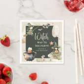 Witch Way to the Party' Kids Halloween Birthday Serviette (Beispiel)