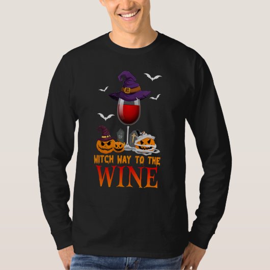 Witch Way To The Wine Costume For Witch T-Shirt (Vorderseite)