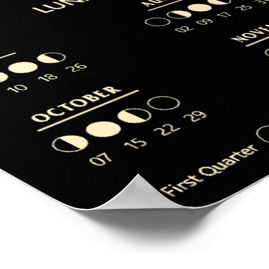 Witchcraft Moth Celestial Lunar Moon 2027 Calendar Poster (Ecke)