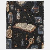 Witchcraft Potion Pattern – Halloween Magic Fleecedecke (Vorderseite)