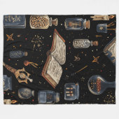 Witchcraft Potion Pattern – Halloween Magic Fleecedecke (Vorderseite (Horizontal))