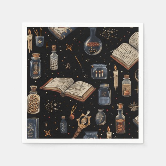 Witchcraft Potion Pattern – Halloween Magic Serviette (Vorderseite)