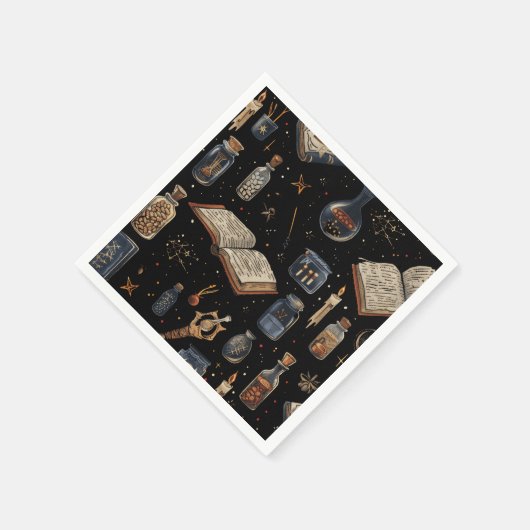 Witchcraft Potion Pattern – Halloween Magic Serviette (Ecke)