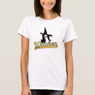 Witchen Halloween Witch Hat Slogan T - Shirt
