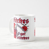 WITCHES BEKOMMEN STITCHEN lustig beängstigenden ha Kaffeetasse (Vorderseite Links)