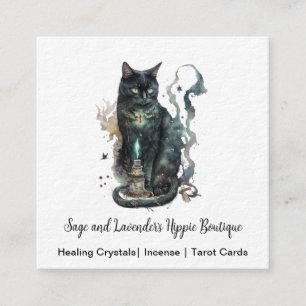 Witches Black Cat Square Business Card Quadratische Visitenkarte