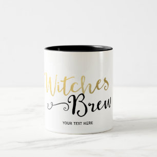 WITCHES BREW Typografie Halloween Festival Zweifarbige Tasse