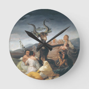 Witches Sabbath, Francisco Goya - Von ,(1797-1798) Runde Wanduhr
