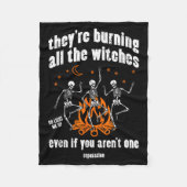 Witches Skeletons Dancing Funny Halloween Costume Fleecedecke (Vorderseite)