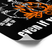 Witches Skeletons Dancing Funny Halloween Costume Poster (Ecke)