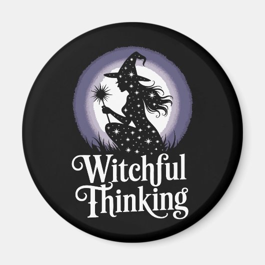 Witchful Thinking Halloween Girl T - Shirt Magnet (Vorne)