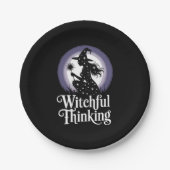 Witchful Thinking Halloween Girl T - Shirt Pappteller (Vorderseite)