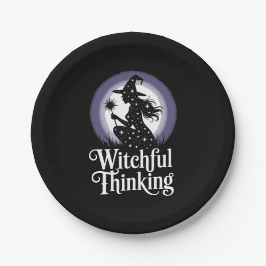 Witchful Thinking Halloween Girl T - Shirt Pappteller (Vorderseite)