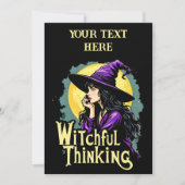 Witchfull Thinking Halloween Witzentechnik Feiertagskarte (Vorderseite)