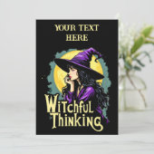 Witchfull Thinking Halloween Witzentechnik Feiertagskarte (Stehend Vorderseite)