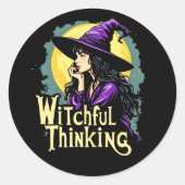 Witchfull Thinking Halloween Witzentechnik Runder Aufkleber (Vorderseite)