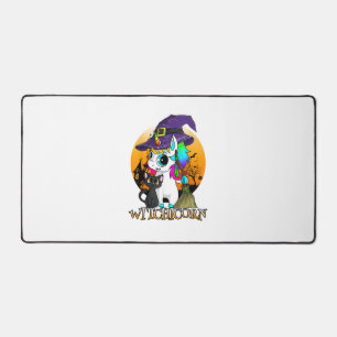Witchicorn Einhorn Hexe Halloween Schwarze Katze O Schreibtischunterlage
