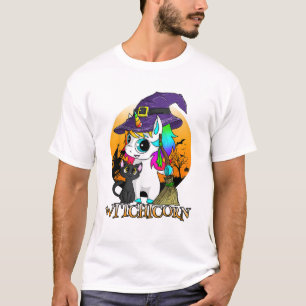 Witchicorn Einhorn Hexe Halloween Schwarze Katze O T-Shirt