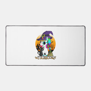 Witchicorn Unicorn Hexenhorn Halloween Schwarzer K Schreibtischunterlage