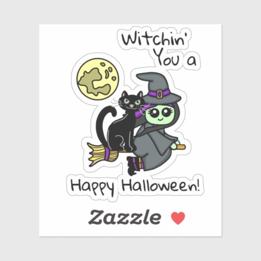 Witchin dir ein glückliches Halloween Aufkleber (Blatt)