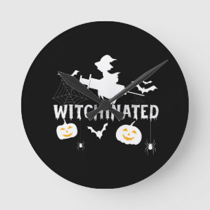 Witchinated Halloween 2021Costume Funny Witch Runde Wanduhr