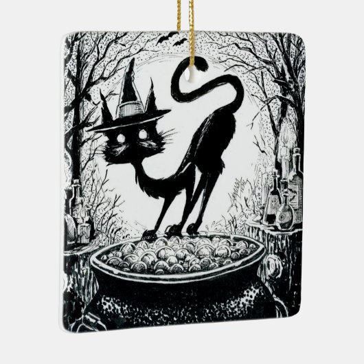Witching Cat Keramikornament (Rechts)