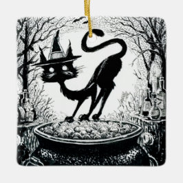 Witching Cat Keramikornament
