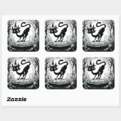 Witching Cat Quadratischer Aufkleber (Blatt)