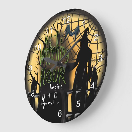 Witching Hour Begins - Halloween Große Wanduhr (Winkel)
