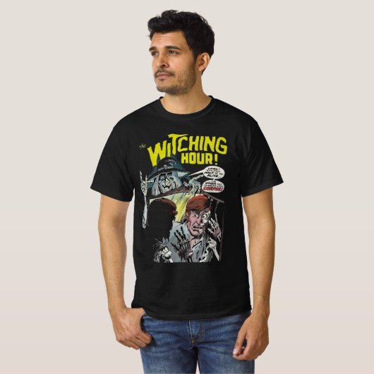 Witching Hour Comic Horror Halloween T-Shirt (Vorne ganz)