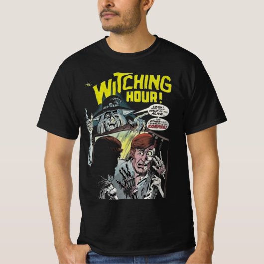 Witching Hour Comic Horror Halloween T-Shirt (Vorderseite)