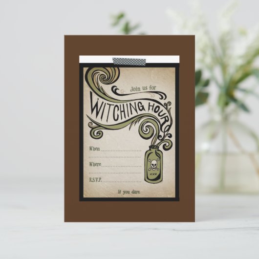 Witching Hour Party Einladung (Stehend Vorderseite)