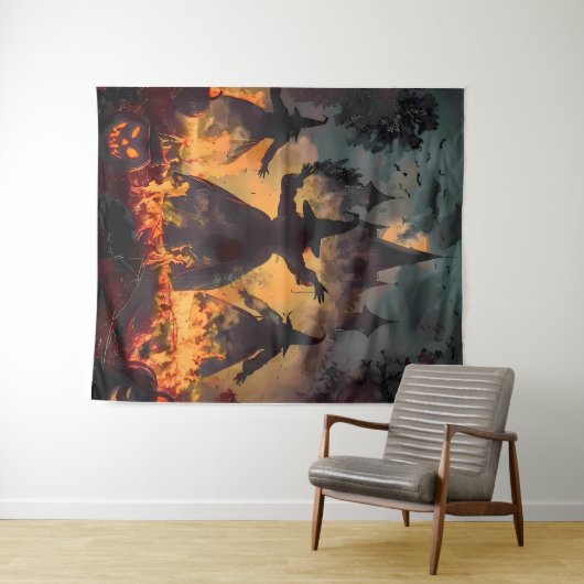 Witching Hour Ritual – Fire Dance of the Three Sis Wandteppich (Beispiel (Horizontal))