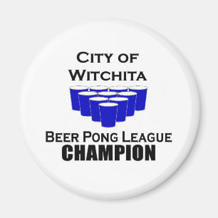Witchita Bier Pong Meister Magnet