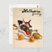 Witchmobile (Vintage Halloween-Karte) Postkarte (Vorne/Hinten)