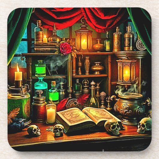 Witch's Altar Mystical Night Brew Design Getränkeuntersetzer (Vorderseite)