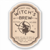Witchs Brew Pop Vintag Label Aufkleber (Vorderseite)
