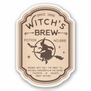 Witchs Brew Pop Vintag Label Aufkleber