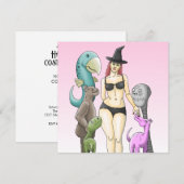 Witch's Halloween Party Einladung (Vorne/Hinten)