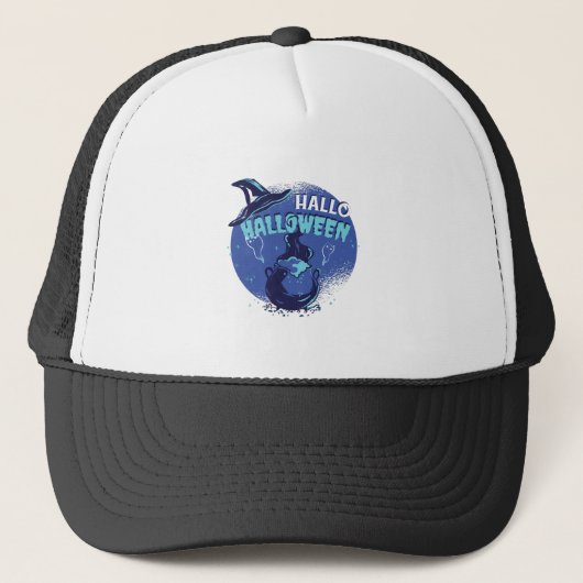 Witchs Hat Halloween Design Truckerkappe (Vorderseite)
