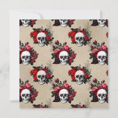 Witchy Birthday Einladungen Rose & Skulls Gothic (Rückseite)