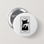 Witchy Black Cat Halloween Tarot Card Funny für mi Button (Vorne & Hinten)