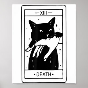 Witchy Black Cat Halloween Tarot Card Funny für mi Poster