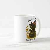 Witchy Black Cat "I'm Just Here to Stir the Pot" Kaffeetasse (VorderseiteRechts)