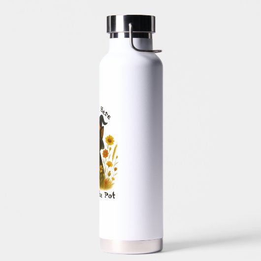 Witchy Black Cat "I'm Just Here to Stir the Pot" Trinkflasche (Links)