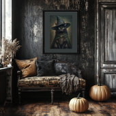 Witchy Black Cat - Vintages Halloween-Poster Poster