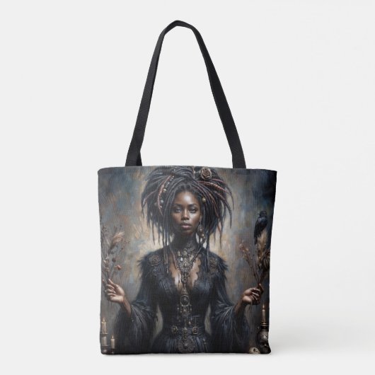 Witchy Black Woman Gothic Art Tasche (Rückseite)